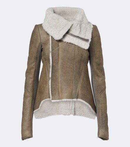Giacca Naska in pelle con shearling - Rick Owens - Modalova