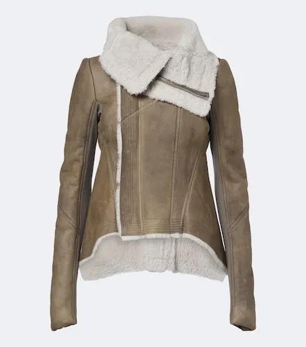Naska shearling-lined leather jacket - Rick Owens - Modalova