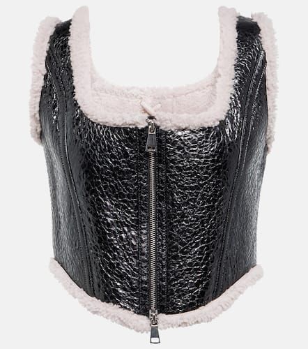 Bustier in pelle e shearling - Jean Paul Gaultier - Modalova