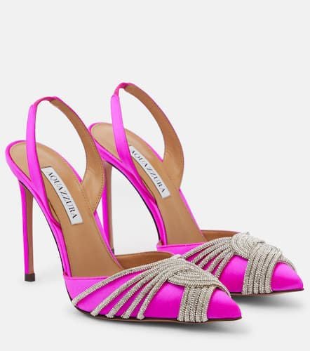 Gatsby 105 embellished satin slingback pumps - Aquazzura - Modalova