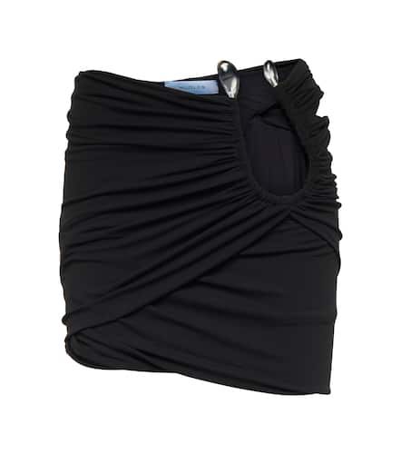 Ring-detail ruched jersey miniskirt - Mugler - Modalova