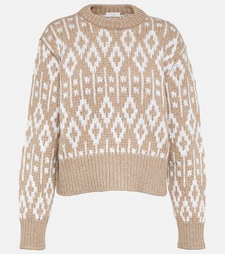 Pullover in cashmere jacquard - Brunello Cucinelli - Modalova