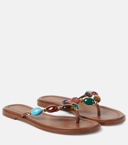 Shanti embellished leather thong sandals - Gianvito Rossi - Modalova