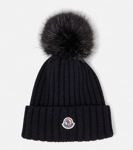 Mütze aus Wolle mit Faux Fur - Moncler - Modalova