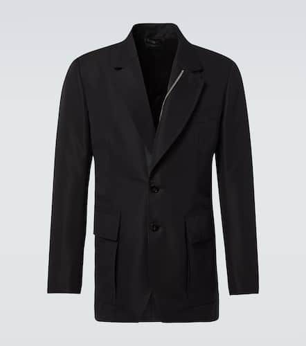 Leather-trimmed cotton-blend jacket - Tom Ford - Modalova