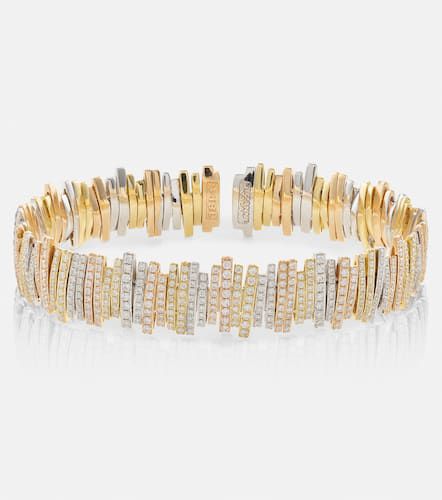 Bracciale in oro giallo, rosa e bianco 18kt con diamanti - Suzanne Kalan - Modalova