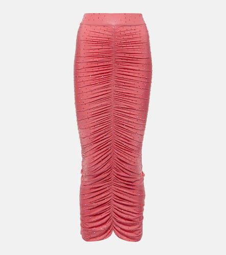 Embellished ruched jersey maxi skirt - Alex Perry - Modalova