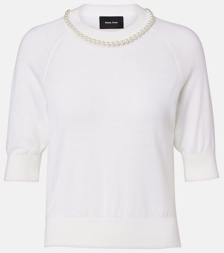 Embellished wool and silk top - Simone Rocha - Modalova
