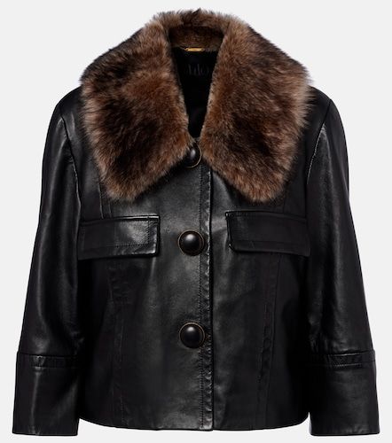 Shearling-trimmed leather jacket - Chloe - Modalova
