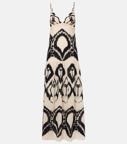 Vestido largo de popelín de algodón estampado - Johanna Ortiz - Modalova