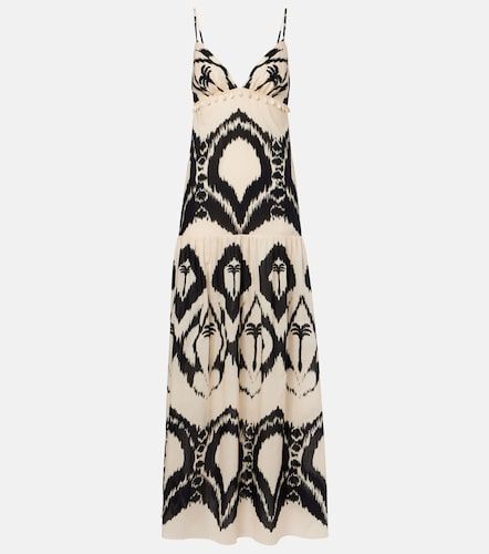 Vestido largo de popelín de algodón estampado - Johanna Ortiz - Modalova