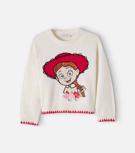 Pullover in cotone e cashmere con ricamo - Monnalisa - Modalova