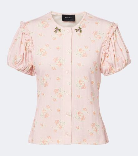 Cárdigan de pointelle de algodón floral adornado - Simone Rocha - Modalova