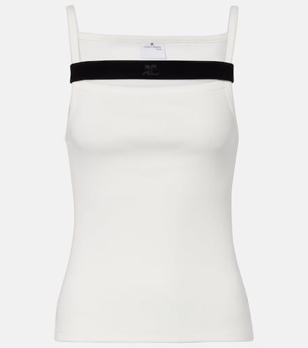Courrèges Tank top in cotone a coste - Courreges - Modalova