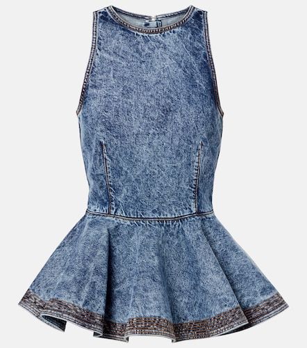 Alaia Peplum denim top - Alaia - Modalova