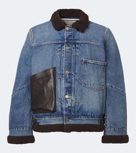 Sacai Leather-trimmed denim jacket - Sacai - Modalova