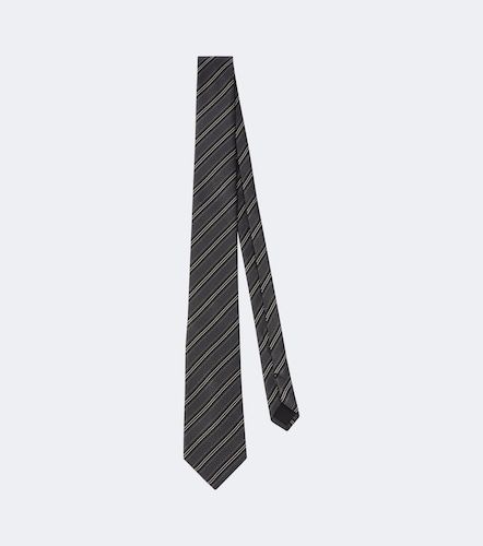 Corbata de sarga de seda en jacquard a rayas - Saint Laurent - Modalova