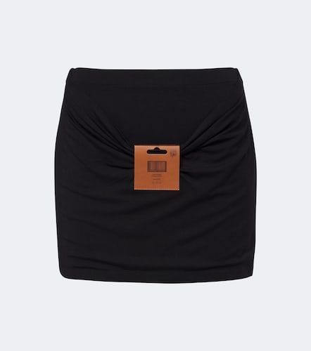 Minifalda de jersey con piel - Jean Paul Gaultier - Modalova