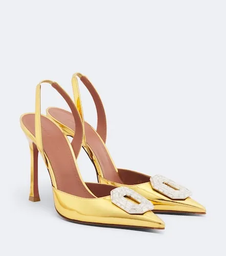 Slingback-Pumps Camelia aus Metallic-Leder - Amina Muaddi - Modalova