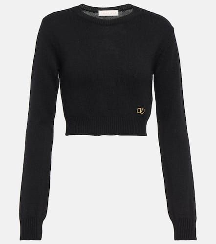 VLogo cropped cashmere sweater - Valentino - Modalova