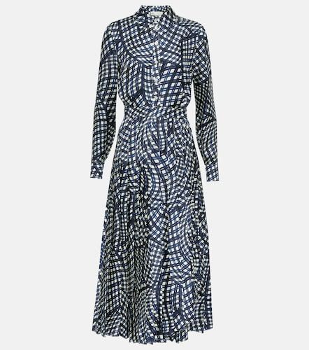 Abito chemisier in seta plissé a quadri - Tory Burch - Modalova
