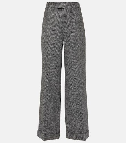 Herringbone wool-blend flared pants - Brunello Cucinelli - Modalova