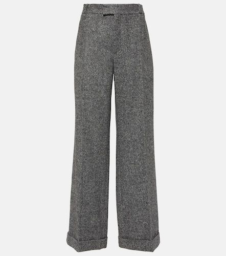 Herringbone wool-blend flared pants - Brunello Cucinelli - Modalova