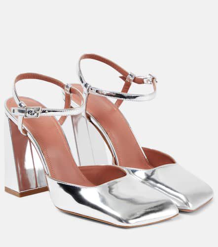 Charlotte 95 metallic leather pumps - Amina Muaddi - Modalova