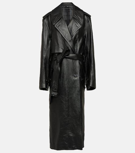 Cocoon leather trench coat - Balenciaga - Modalova
