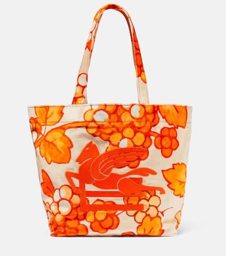 Pegaso leather-trimmed tote bag - Etro - Modalova