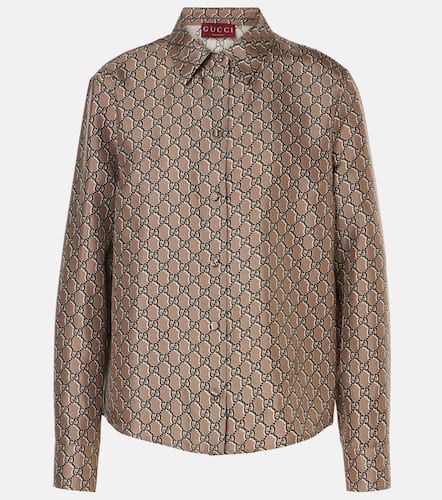 Gucci GG Shadow silk satin shirt - Gucci - Modalova