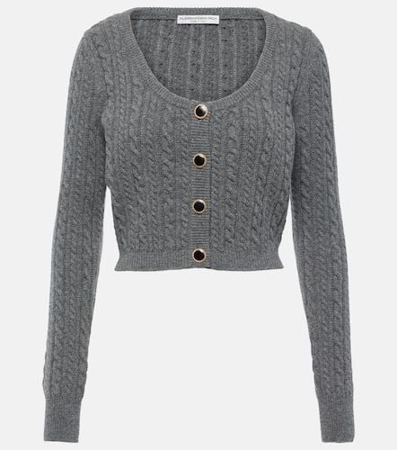 Cable-knit wool cardigan - Alessandra Rich - Modalova