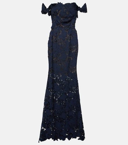 Floral off-shoulder guipure lace gown - Oscar de la Renta - Modalova
