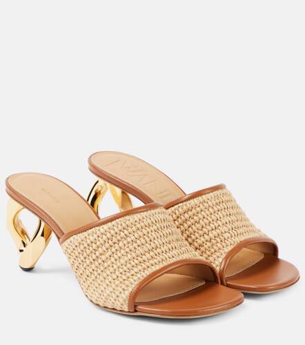 Chain Heel leather-trimmed raffia sandals - JW Anderson - Modalova