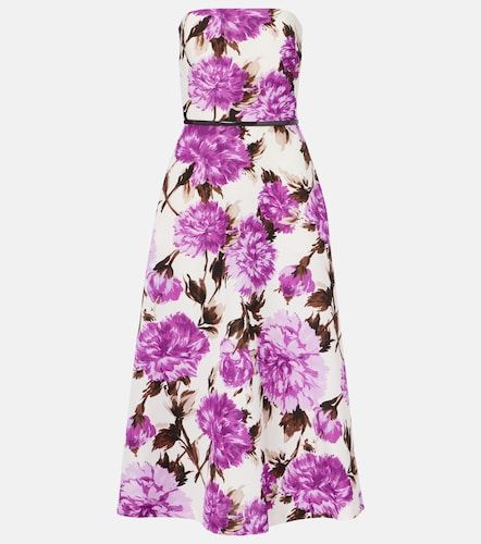 Abito midi in faillé di misto cotone con stampa floreale - Max Mara - Modalova