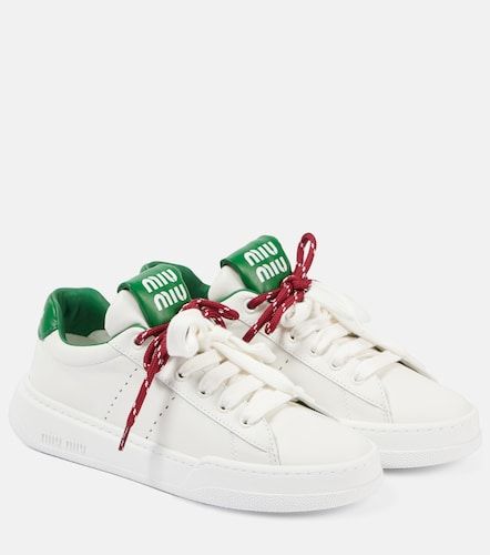Miu Miu Logo leather sneakers - Miu Miu - Modalova