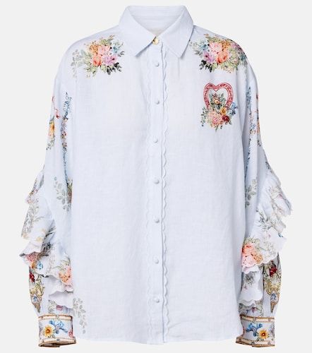 Camilla Camicia in lino con volant - Camilla - Modalova