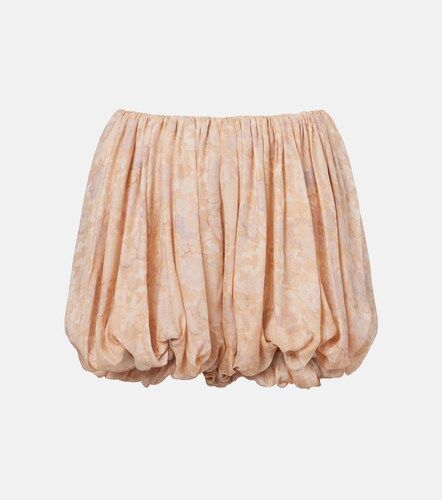 Floral pleated silk charmeuse shorts - Chloe - Modalova