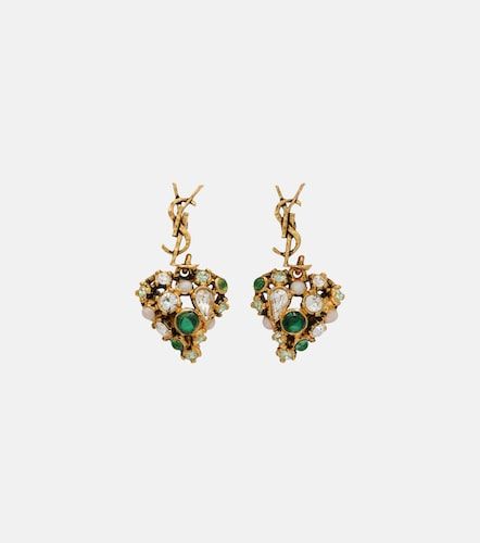 Pendientes Cassandre adornados - Saint Laurent - Modalova