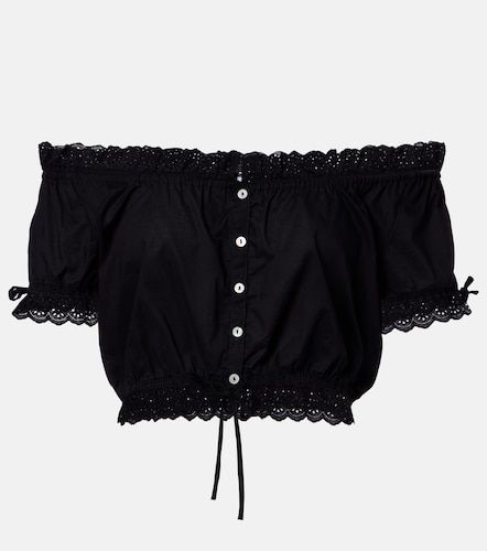 Crop top Nala de popelín de algodón con bordado inglés - Poupette St Barth - Modalova