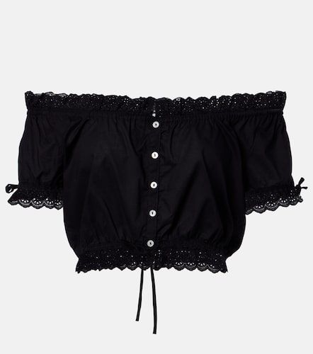 Crop top Nala de popelín de algodón con bordado inglés - Poupette St Barth - Modalova