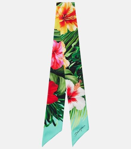 Panuelo de sarga de seda floral - Dolce&Gabbana - Modalova