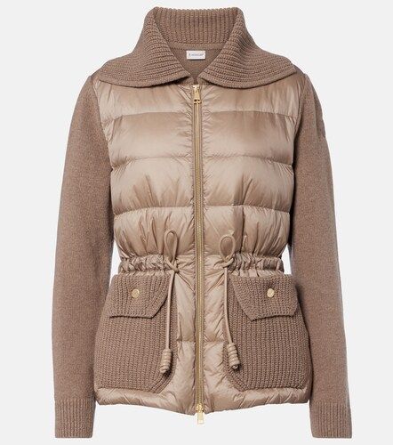 Down-paneled wool and cashmere cardigan - Moncler - Modalova