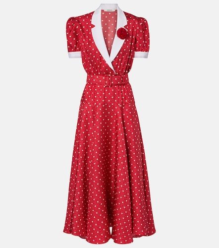 Vestido midi de sarga de seda estampado - Rodarte - Modalova