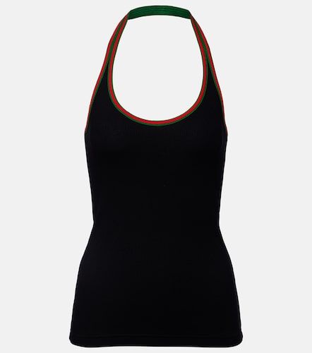 Top de jersey de mezcla de algodón con Web - Gucci - Modalova