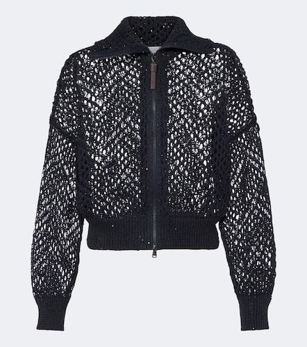 Cardigan aus einem Leinengemisch mit Pailletten - Brunello Cucinelli - Modalova