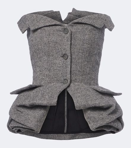 Top peplum in lana e cashmere spigato - Magda Butrym - Modalova