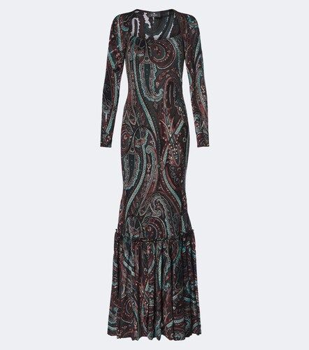 Paisley jersey and chenille gown - Etro - Modalova
