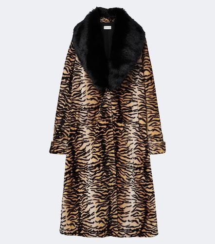 Nina tiger-print shearling coat - Nour Hammour - Modalova