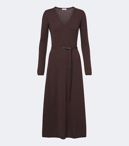 Vestido midi acanalado de algodón con cuentas Monili - Brunello Cucinelli - Modalova